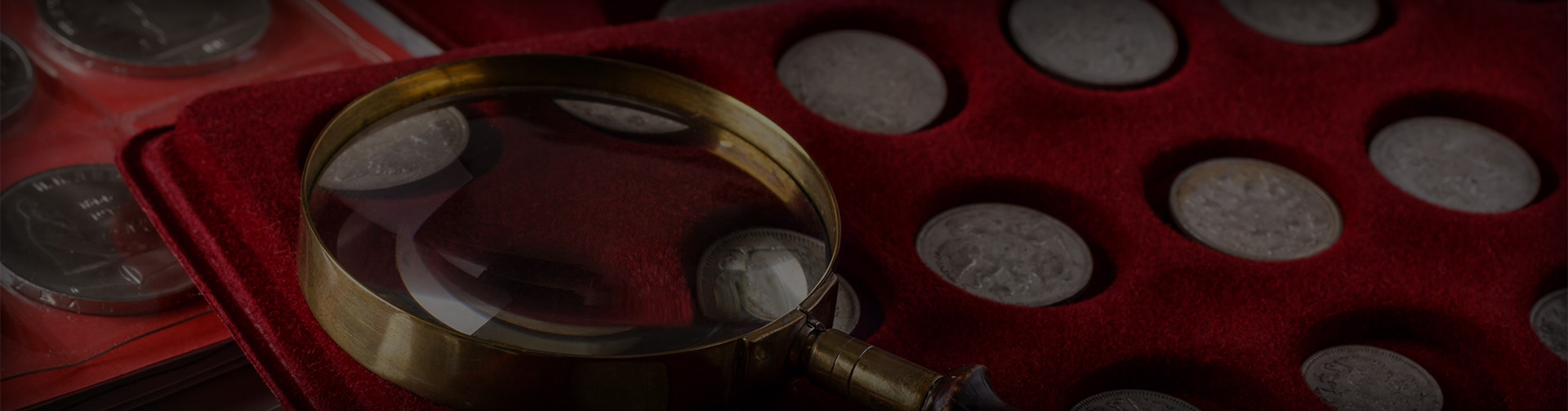 table covered in valuable collectibles